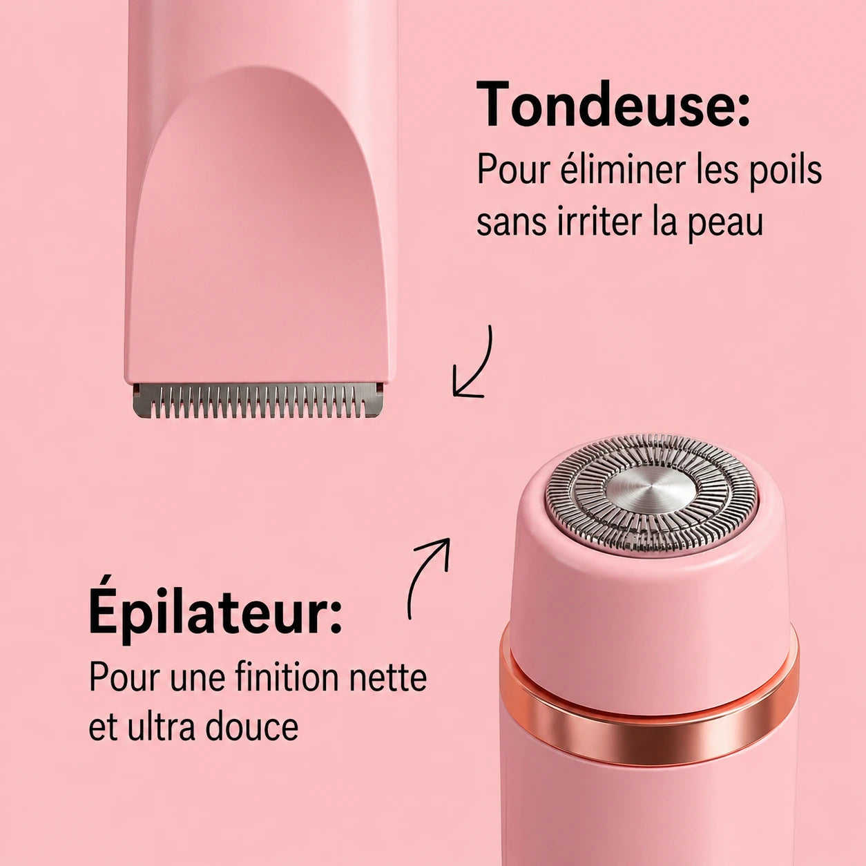 Tondeuse électrique féminine 2 en 1 (bikini + corps)