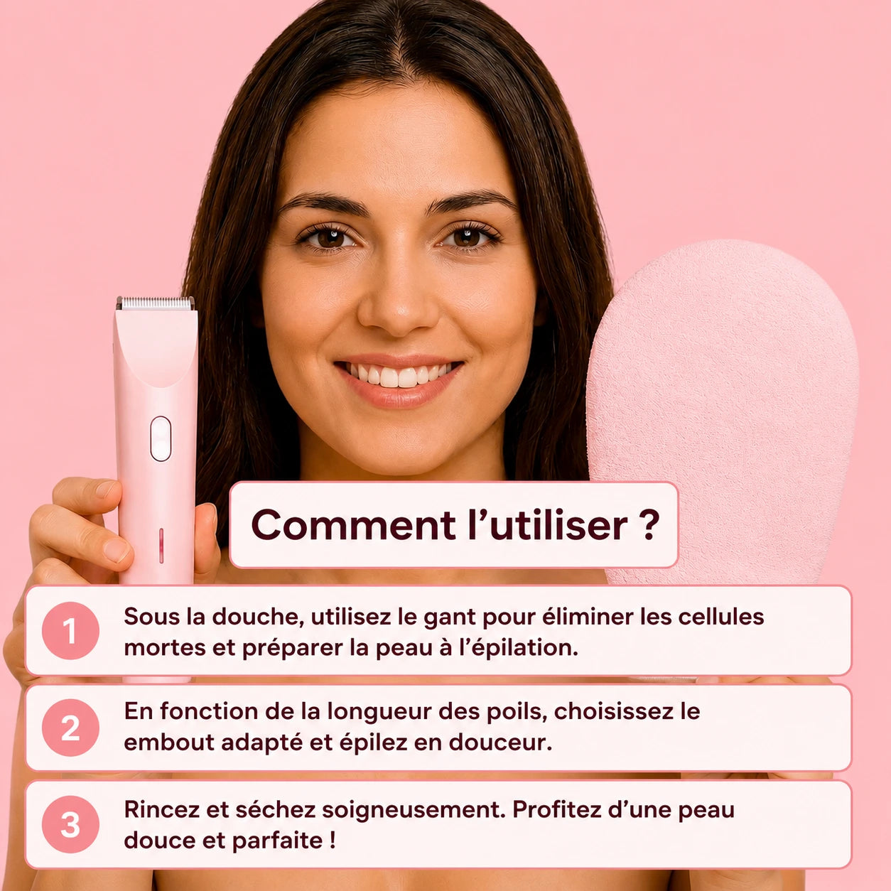 Tondeuse électrique féminine 2 en 1 (bikini + corps)