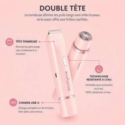 Tondeuse électrique féminine 2 en 1 (bikini + corps)